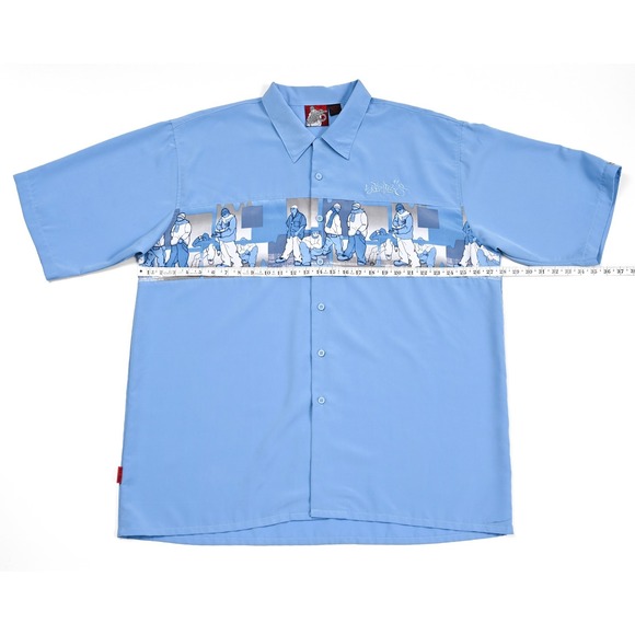 VTG Southpole Shirt Men's XXL Blue Hip Hop Baggy Streetwear Y2K Skater Anime - Picture 4 of 9